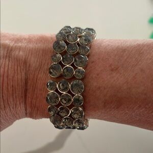 Light Brown Crystal Bracelet with Gold settings.